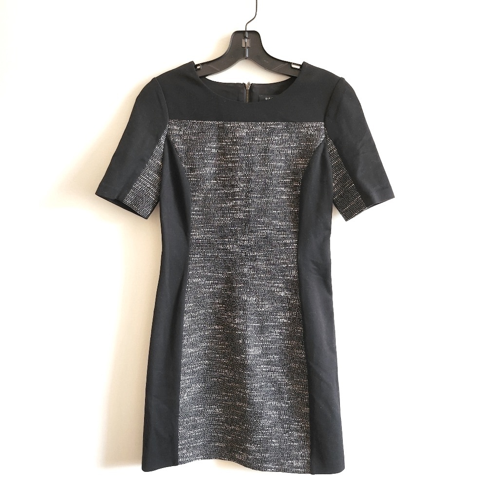ARITZIA BABATON I US 0 Structured Tweed Dress I black grey
